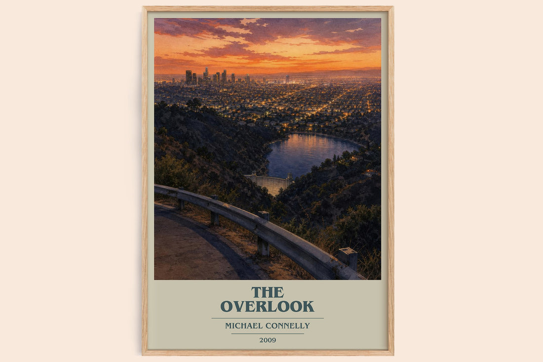 The Overlook book cover book poster by Michael Connelly – framed literary art print