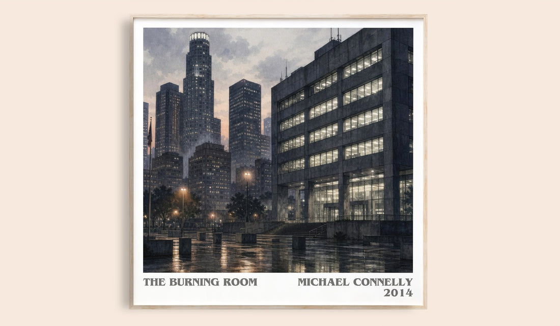 The Burning Room literary book poster by Michael Connelly – framed literary art print