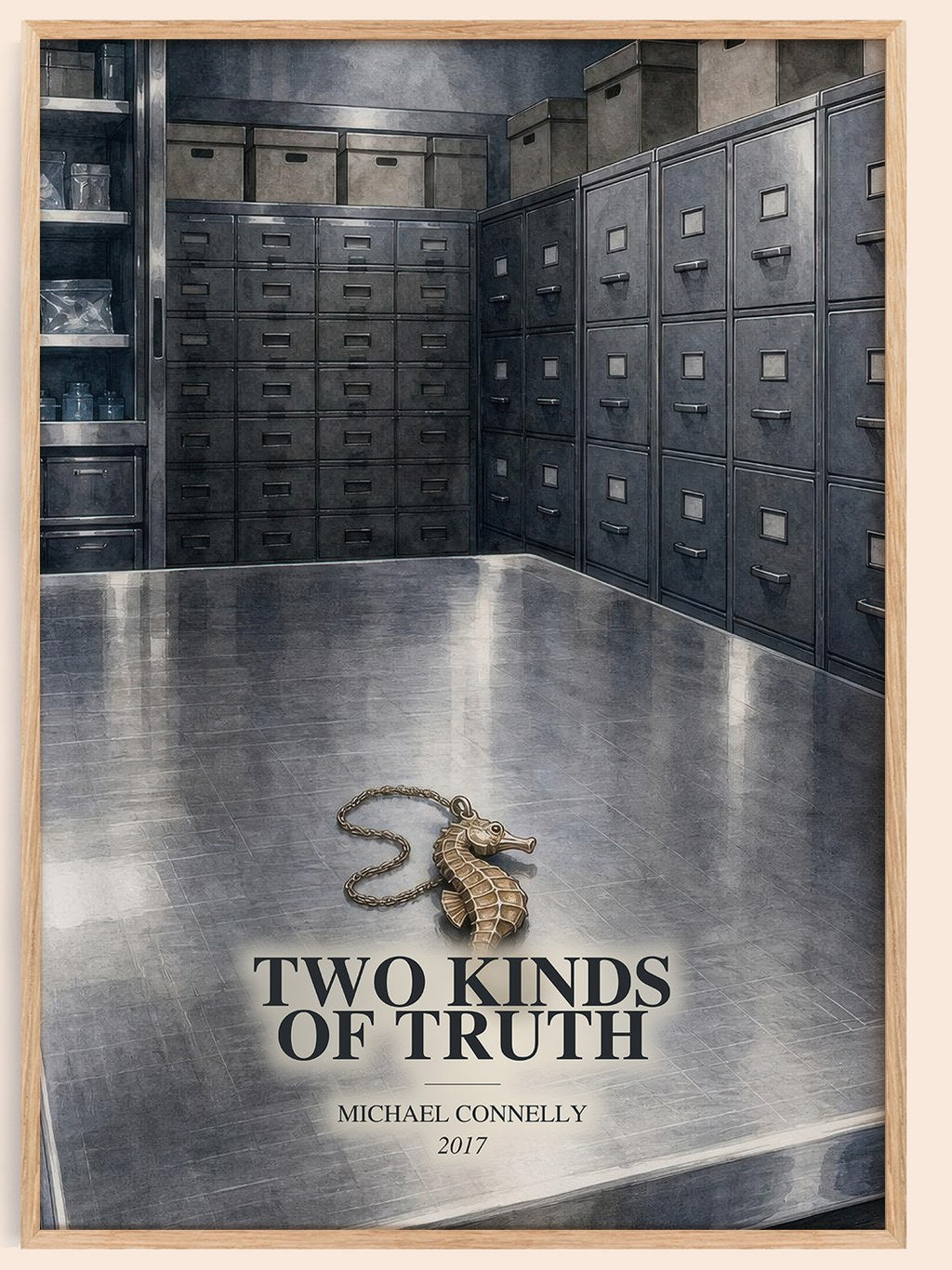 Two Kinds of Truth watercolour book poster by Michael Connelly – framed literary art print