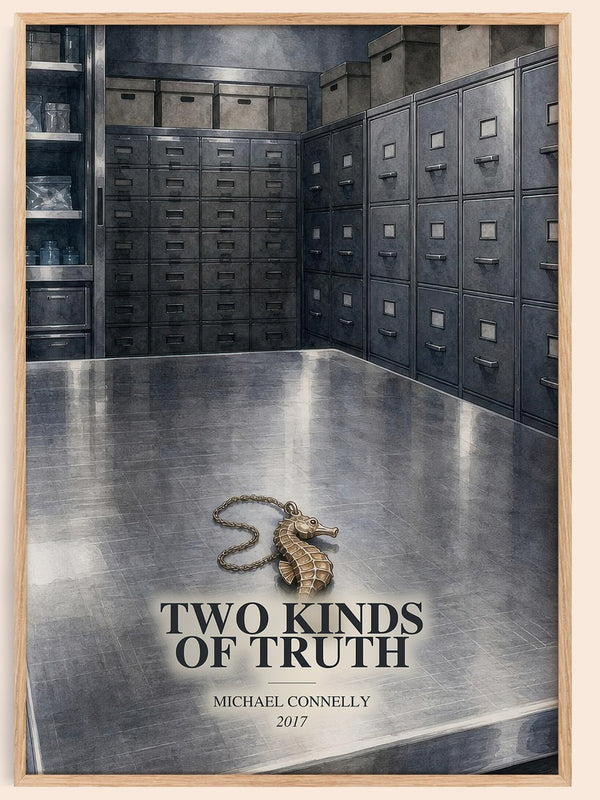 Two Kinds of Truth watercolour book poster by Michael Connelly – framed literary art print