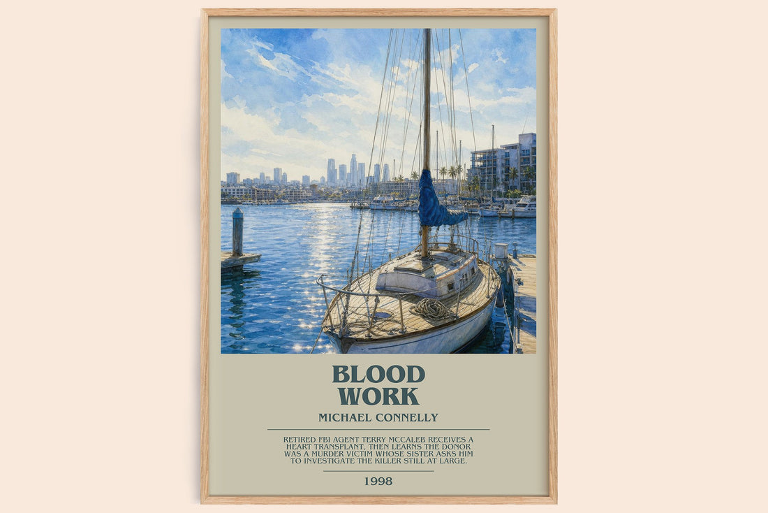 Blood Work bookish book poster by Michael Connelly – framed literary art print
