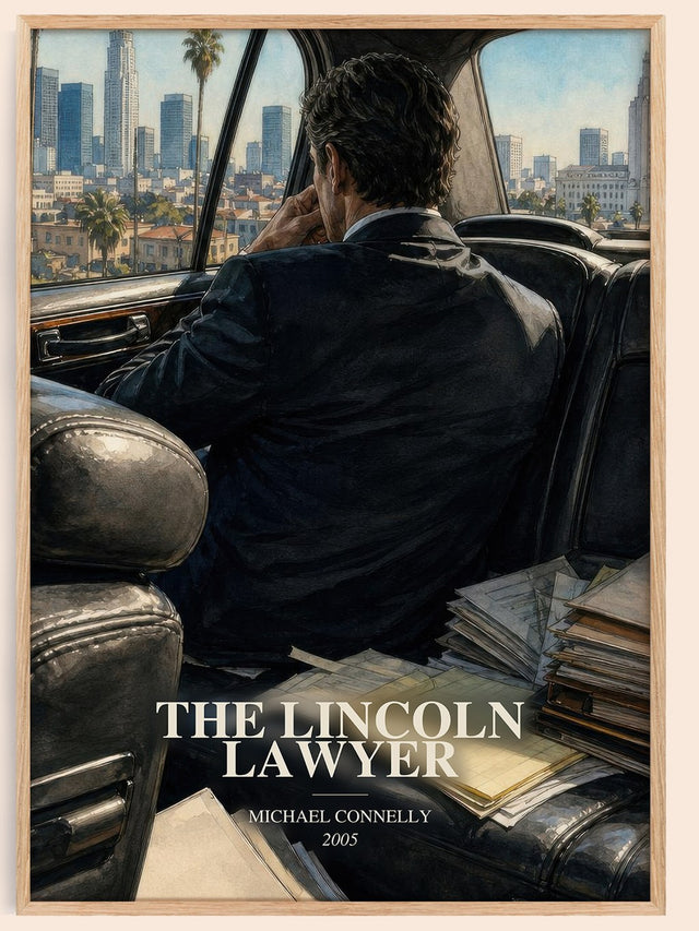 The Lincoln Lawyer Book Watercolour Illustration by Michael Connelly