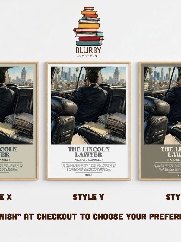The Lincoln Lawyer bookish print in frame leaning in hallway – legal thriller wall art
