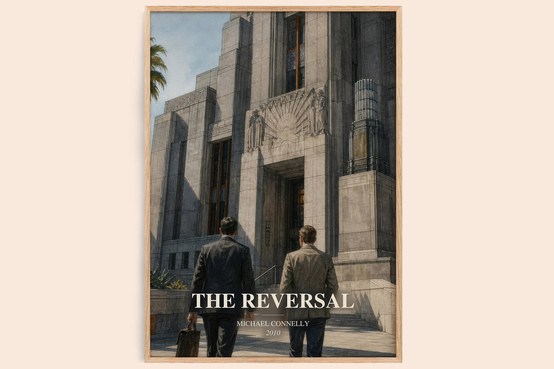 The Reversal watercolour book poster by Michael Connelly – framed literary art print
