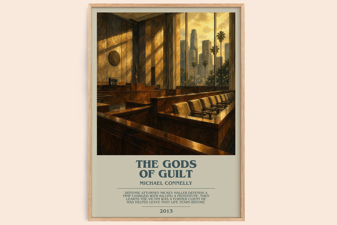 The Gods of Guilt bookish book poster by Michael Connelly – framed literary art print