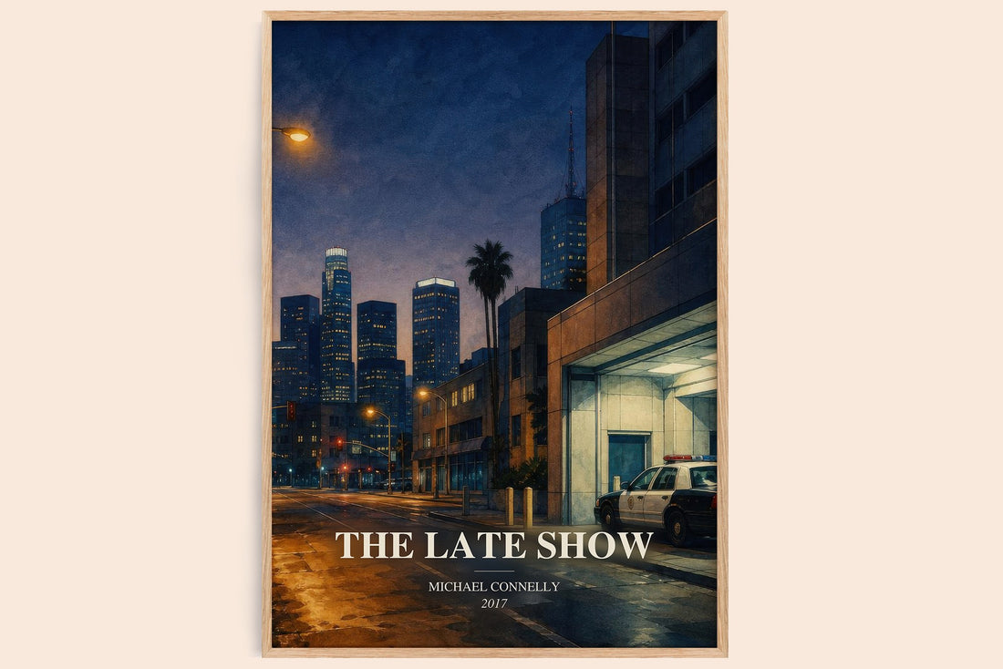 The Late Show watercolour book poster by Michael Connelly – framed literary art print