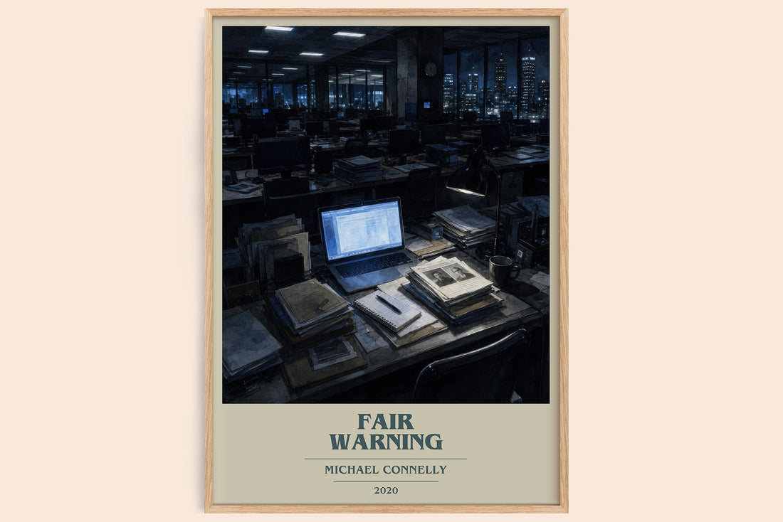 Fair Warning book cover book poster by Michael Connelly – framed literary art print