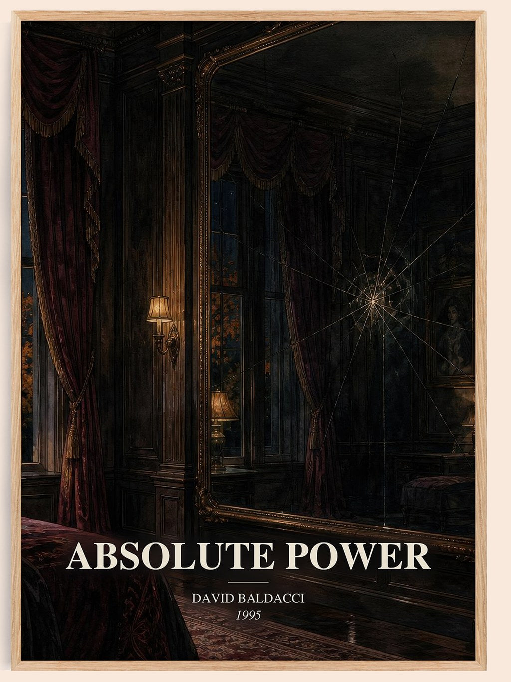 Absolute Power watercolour book poster by David Baldacci – framed literary art print