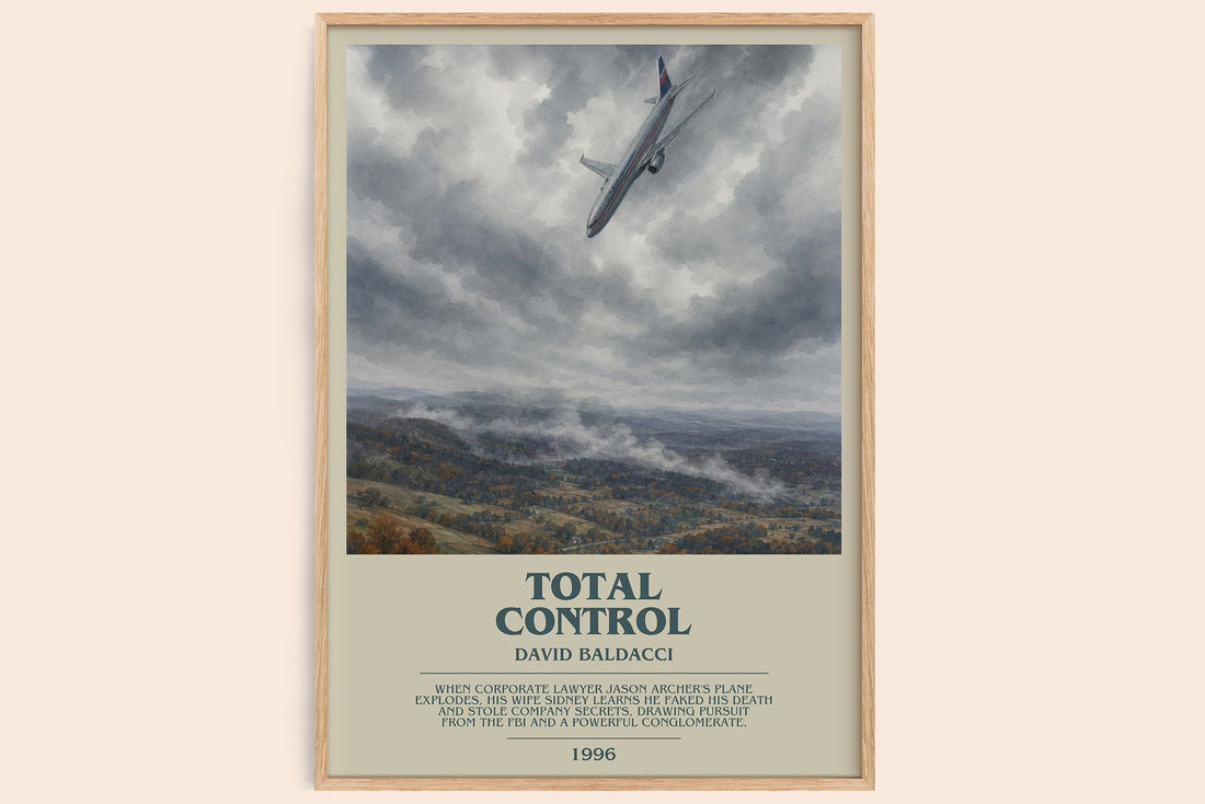 Total Control bookish book poster by David Baldacci – framed literary art print