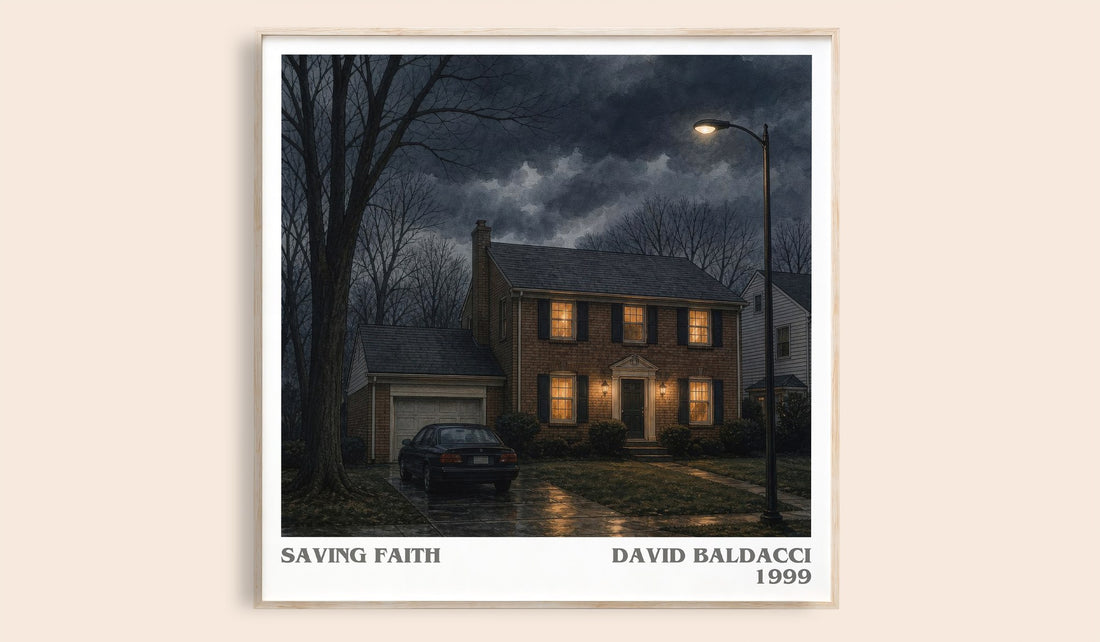 Saving Faith literary book poster by David Baldacci – framed literary art print