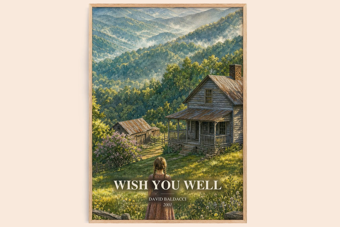 Wish You Well watercolour book poster by David Baldacci – framed literary art print
