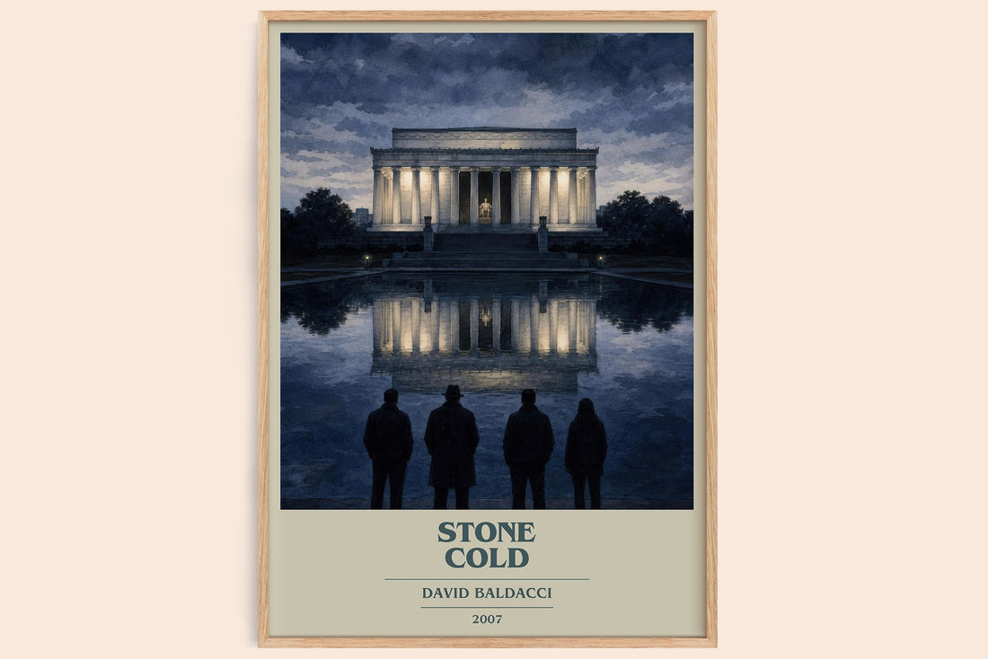 Stone Cold book cover book poster by David Baldacci – framed literary art print