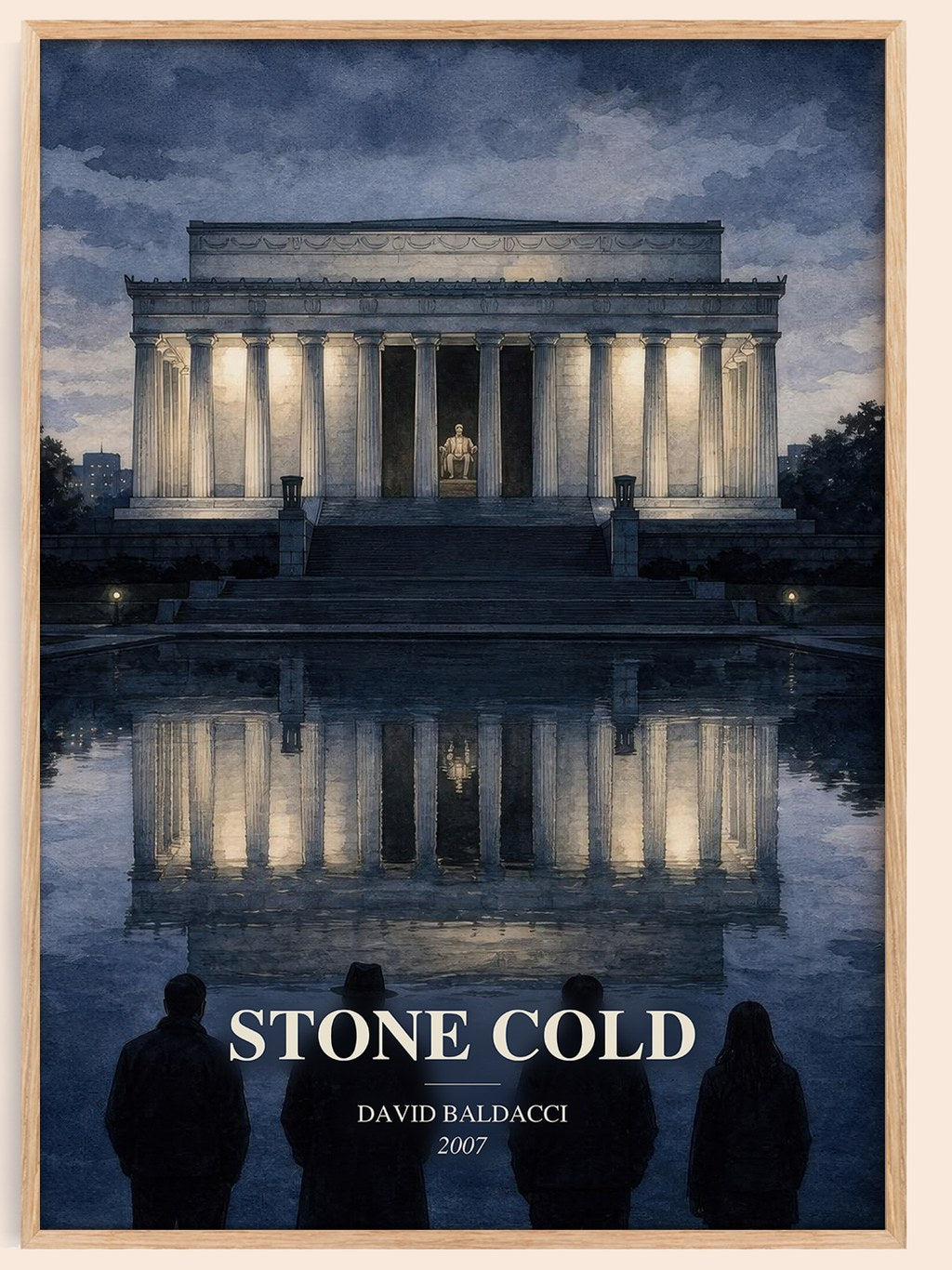 Stone Cold watercolour book poster by David Baldacci – framed literary art print