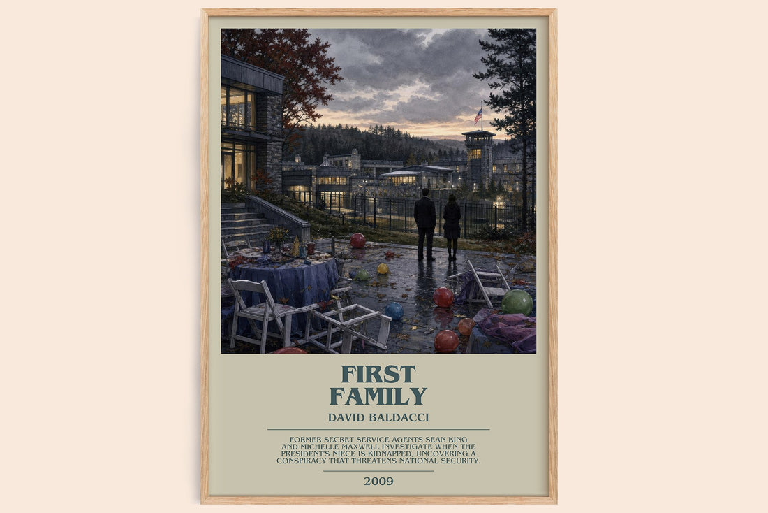 First Family bookish book poster by David Baldacci – framed literary art print