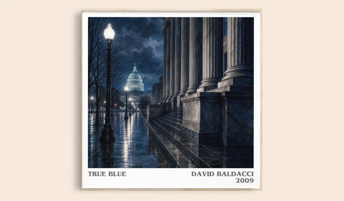 True Blue literary book poster by David Baldacci – framed literary art print