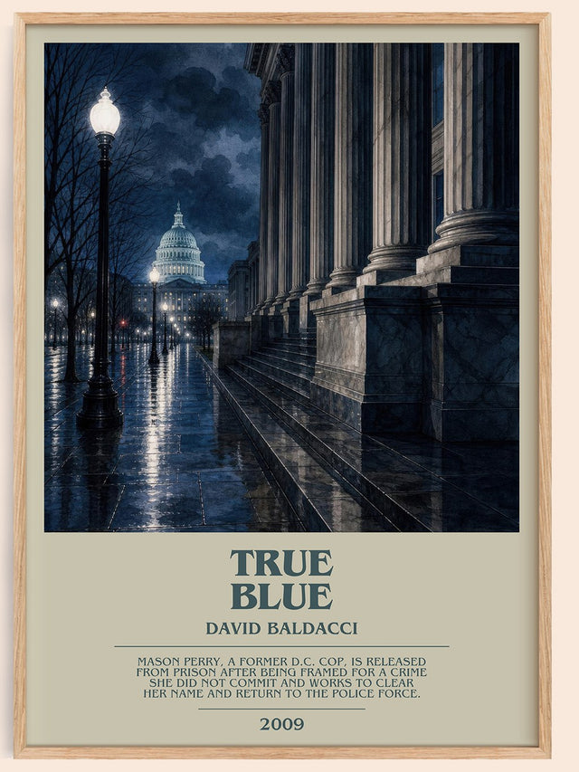 True Blue Bookish Wall Art by David Baldacci