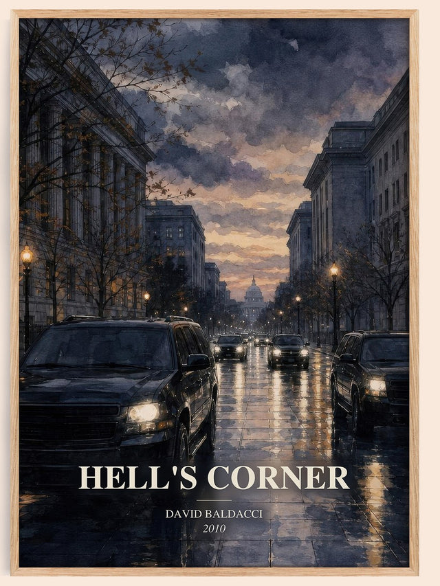 Hell's Corner Book Watercolour Illustration by David Baldacci