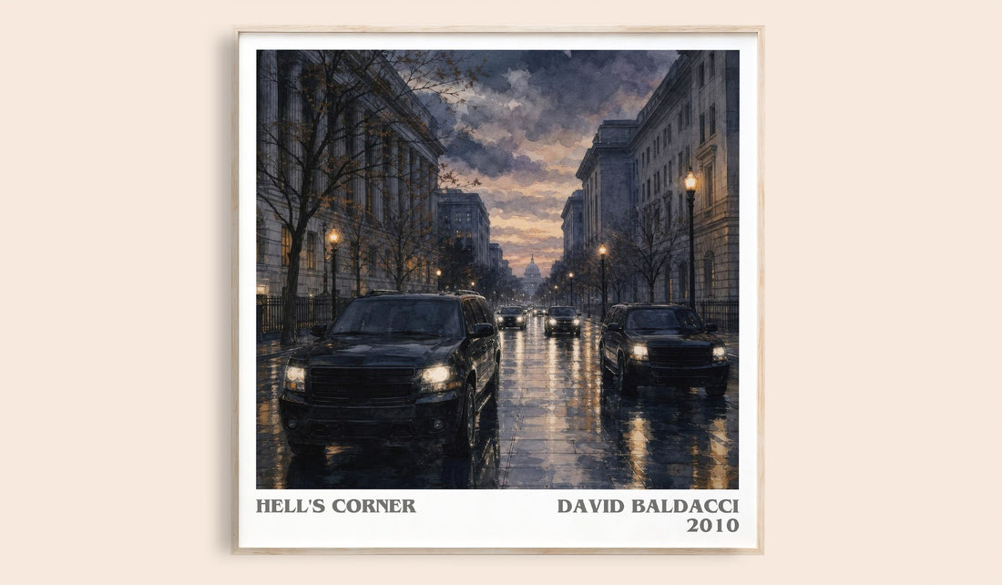 Hell's Corner literary book poster by David Baldacci – framed literary art print