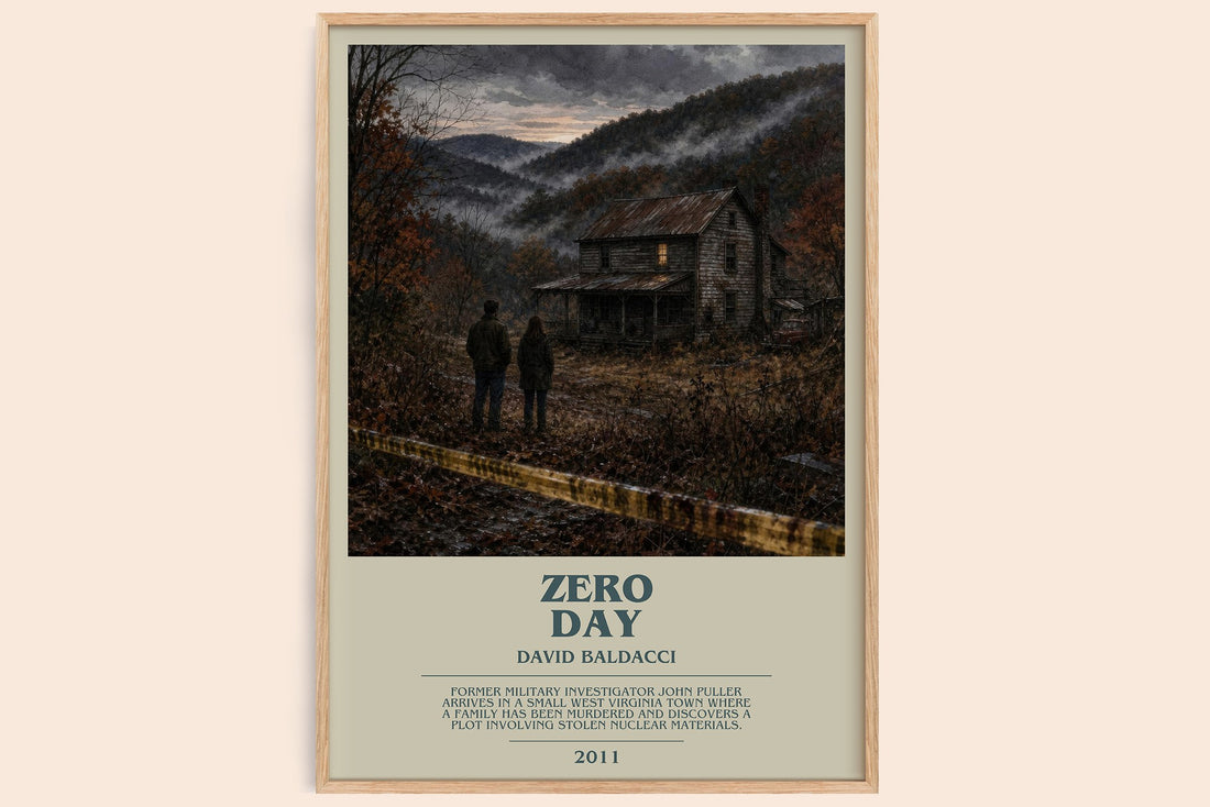 Zero Day bookish book poster by David Baldacci – framed literary art print