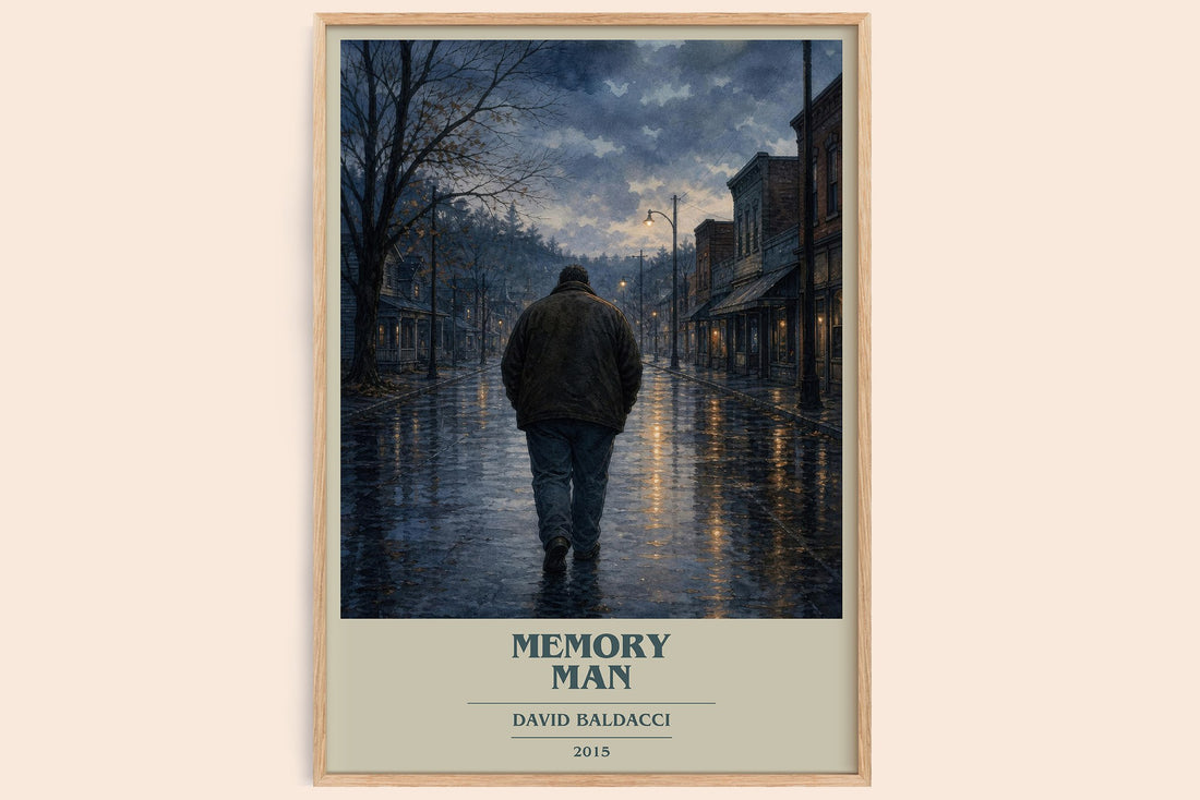 Memory Man book cover book poster by David Baldacci – framed literary art print