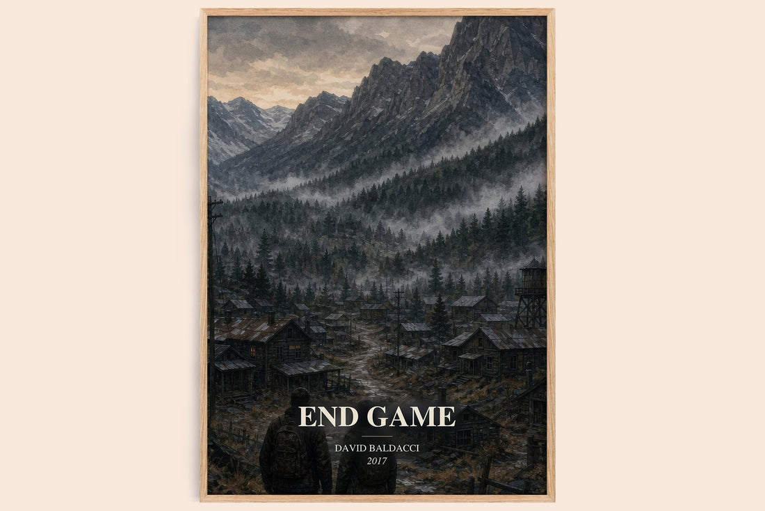 End Game watercolour book poster by David Baldacci – framed literary art print