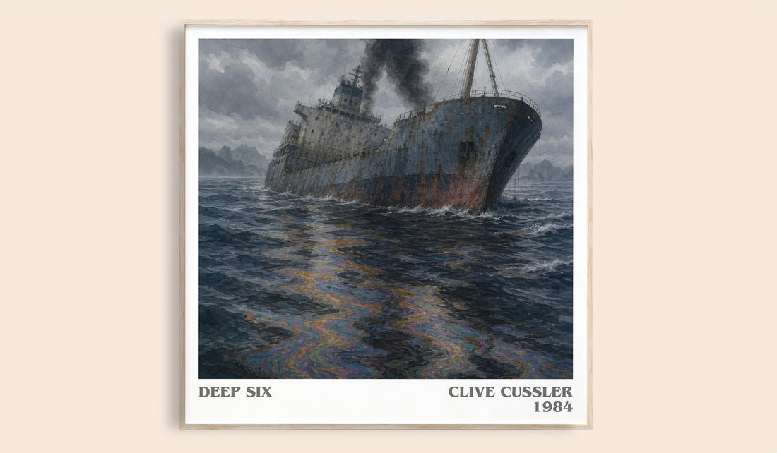 Deep Six literary book poster by Clive Cussler – framed literary art print