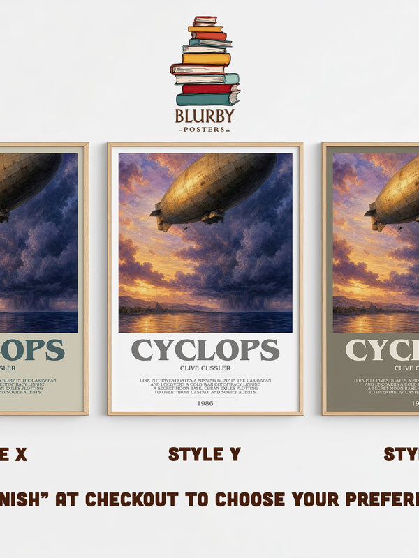 Cyclops bookish print in frame leaning in hallway – adventure wall art