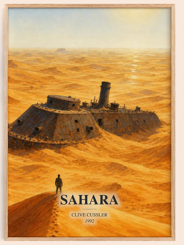Sahara Book Watercolour Illustration by Clive Cussler