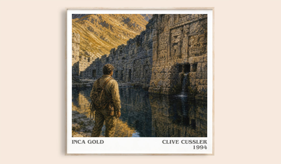 Inca Gold literary book poster by Clive Cussler – framed literary art print