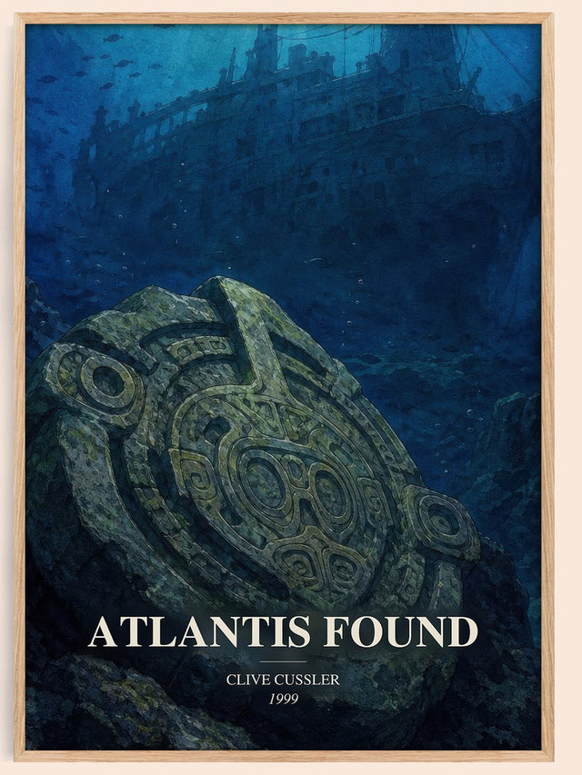 Atlantis Found Book Watercolour Illustration by Clive Cussler