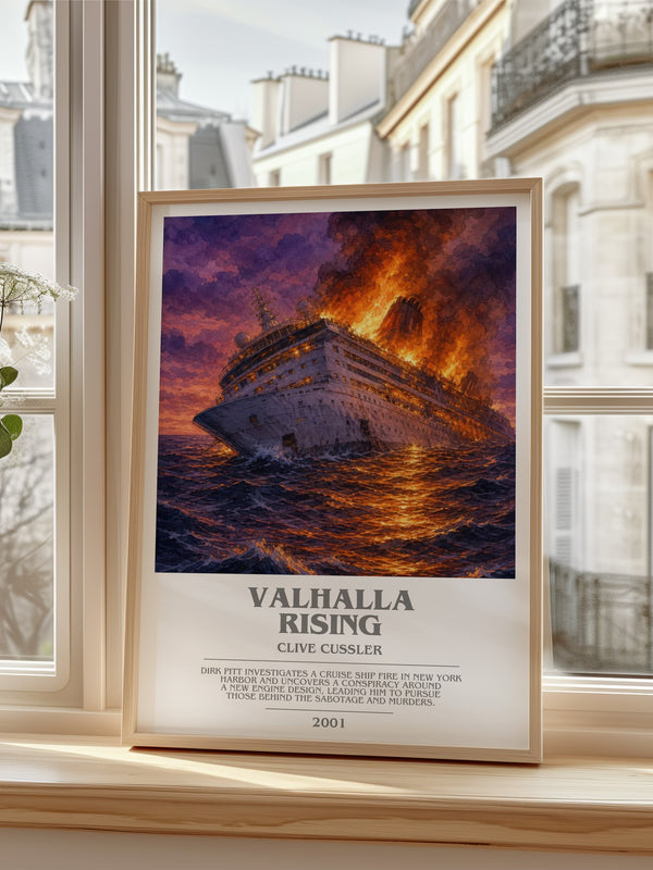Valhalla Rising Bookish Wall Art by Clive Cussler – framed print by a bright window