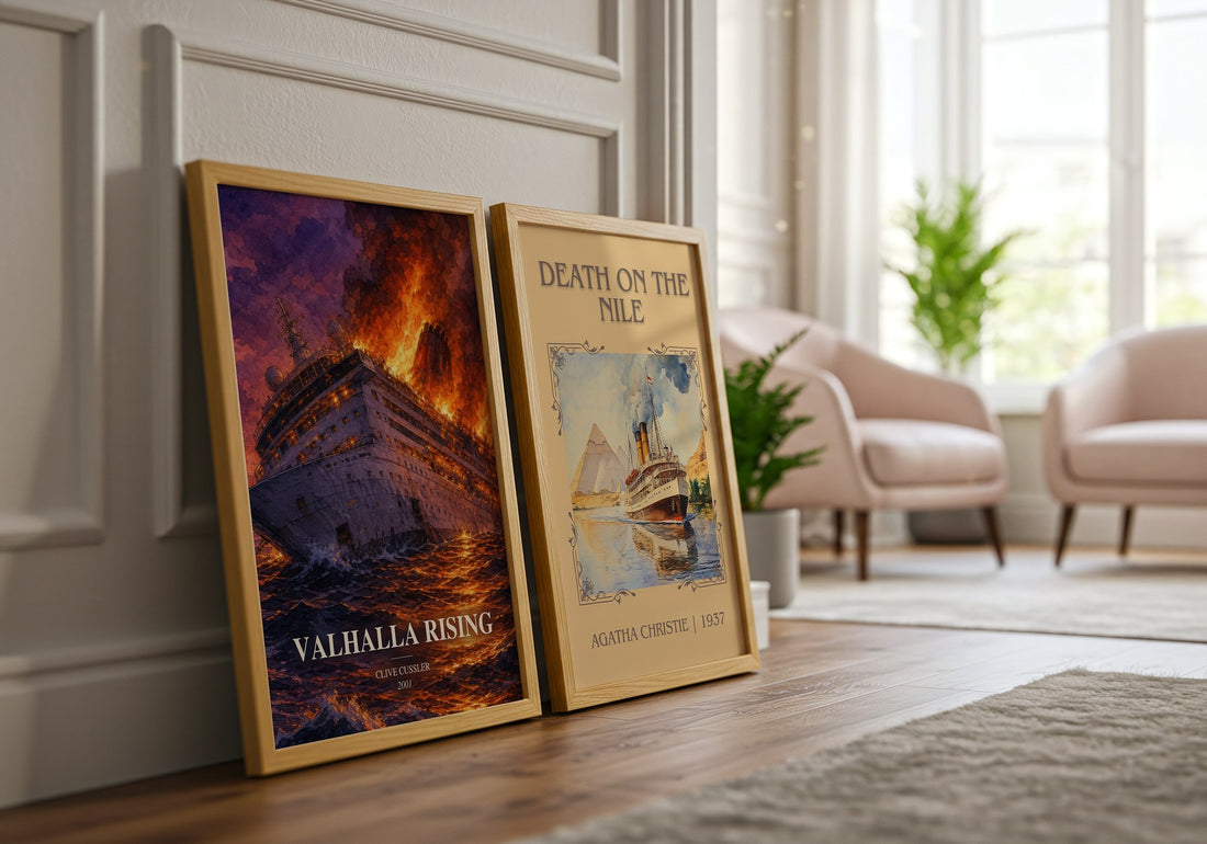 Valhalla Rising watercolour print framed by window – literary home decor