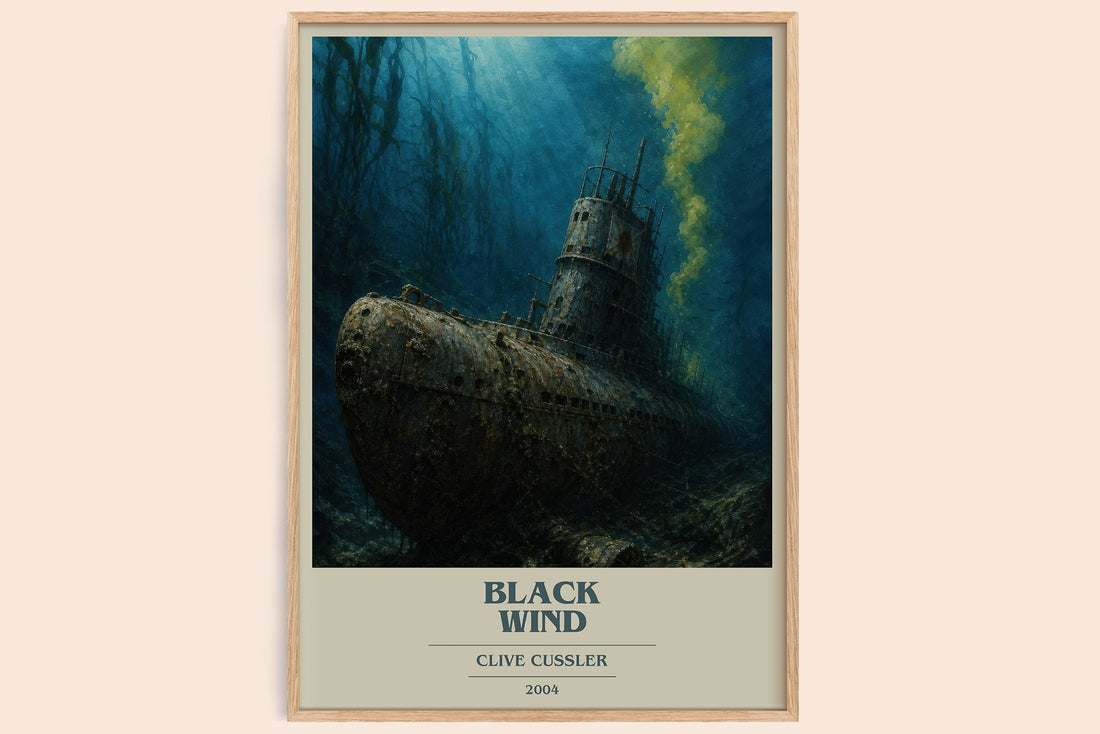 Black Wind book cover book poster by Clive Cussler – framed literary art print