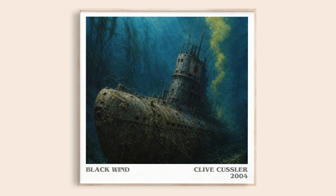 Black Wind literary book poster by Clive Cussler – framed literary art print