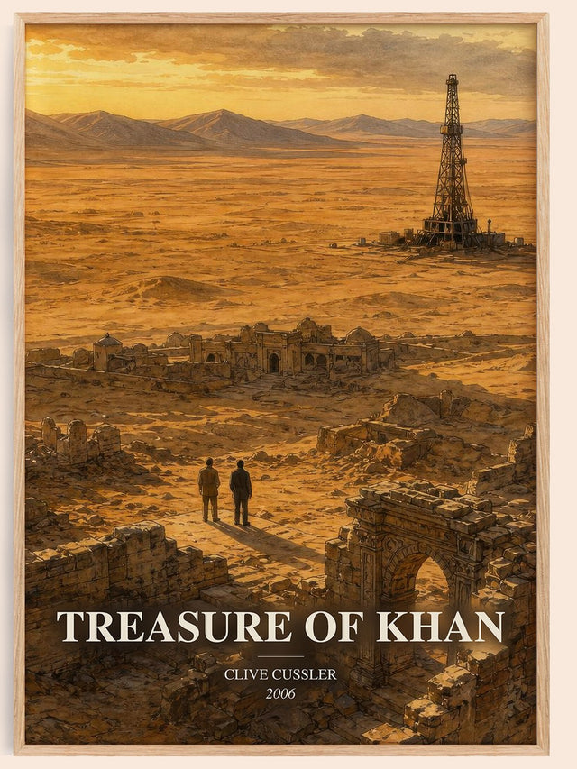 Treasure of Khan Book Watercolour Illustration by Clive Cussler