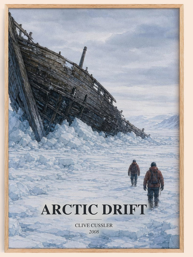 Arctic Drift Book Watercolour Illustration by Clive Cussler