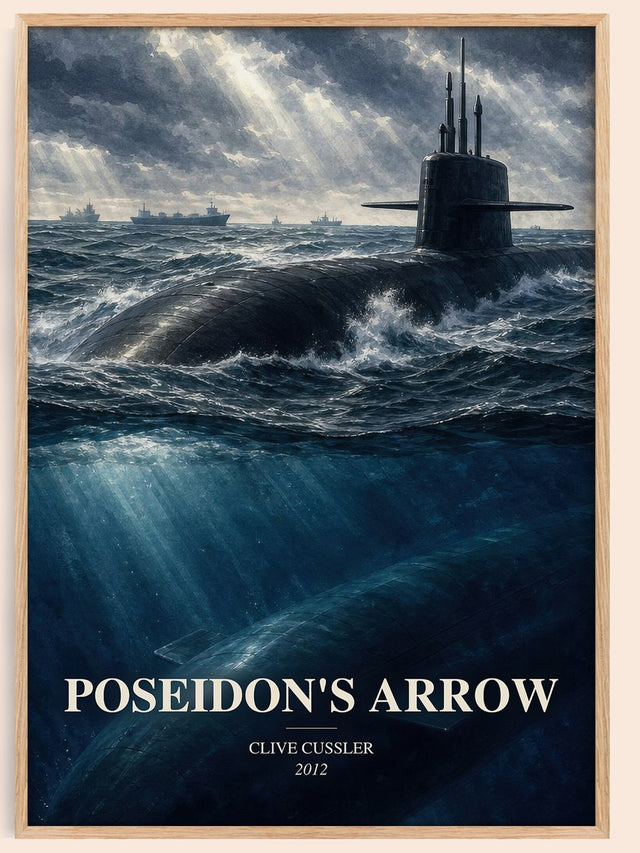 Poseidon's Arrow Book Watercolour Illustration by Clive Cussler
