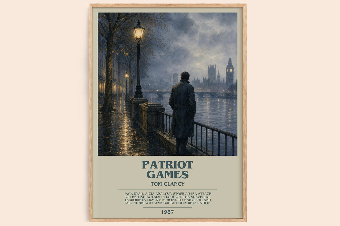 Patriot Games bookish book poster by Tom Clancy – framed literary art print