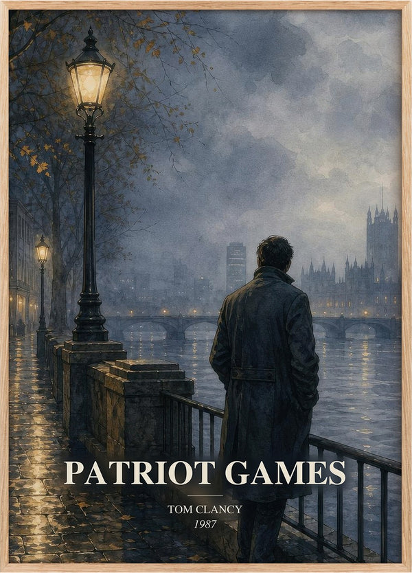 Patriot Games Book Watercolour Illustration by Tom Clancy