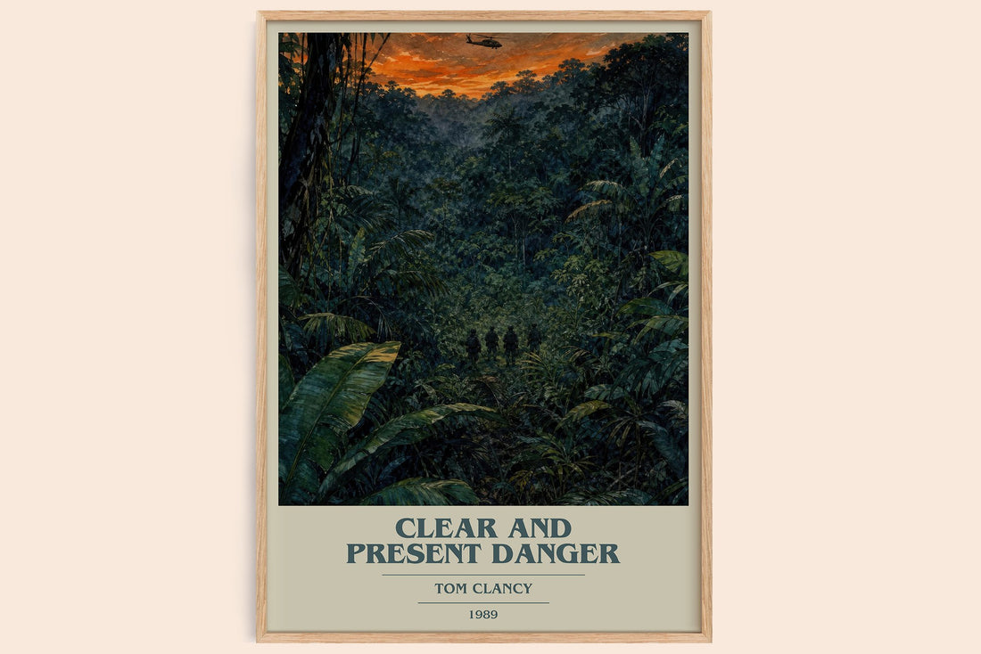 Clear and Present Danger book cover book poster by Tom Clancy – framed literary art print