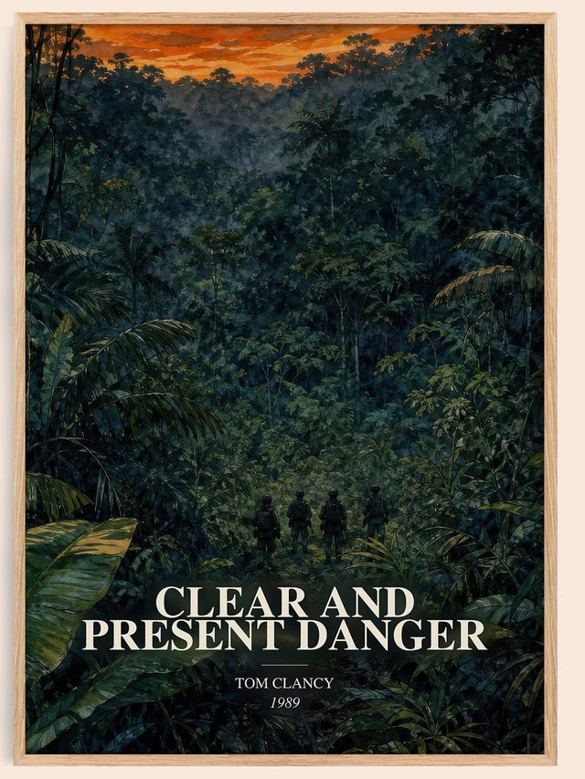 Clear and Present Danger Book Watercolour Illustration by Tom Clancy