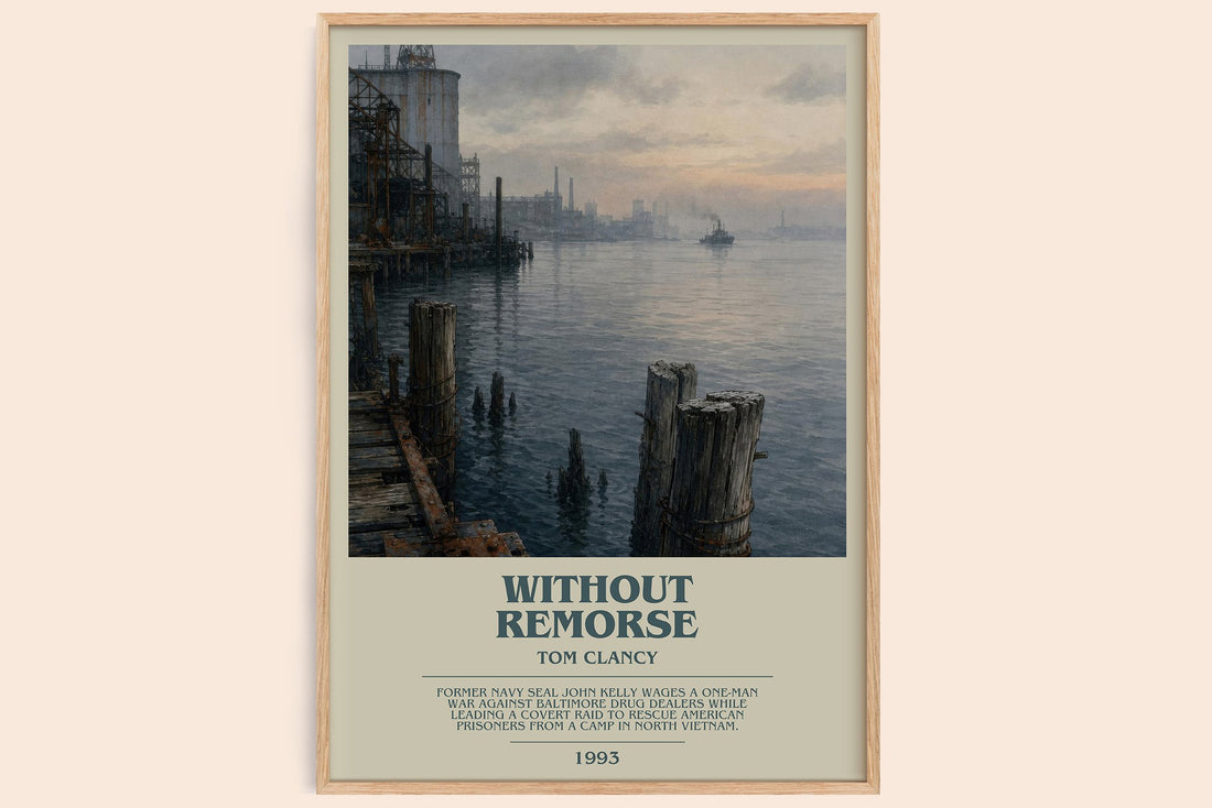 Without Remorse bookish book poster by Tom Clancy – framed literary art print