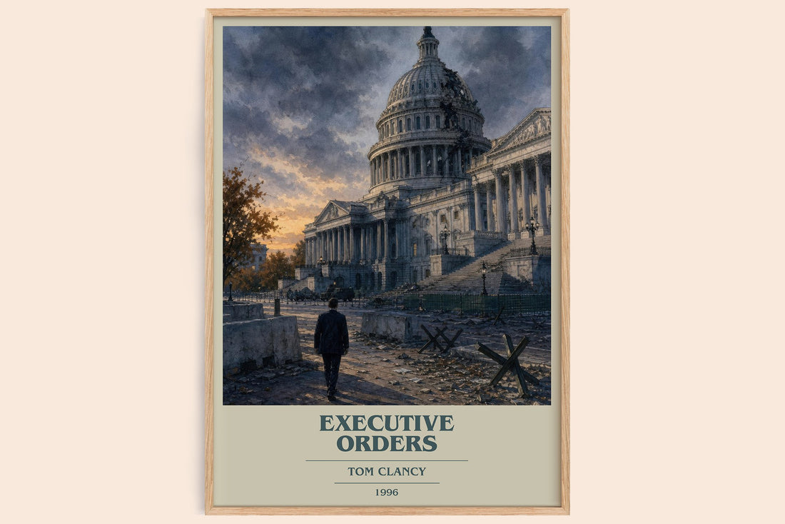 Executive Orders book cover book poster by Tom Clancy – framed literary art print