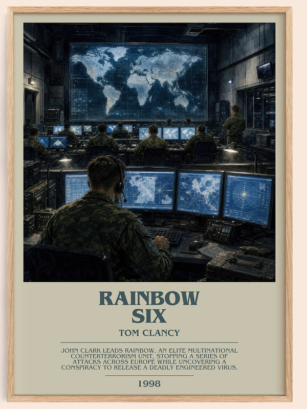Rainbow Six bookish book poster by Tom Clancy – framed literary art print