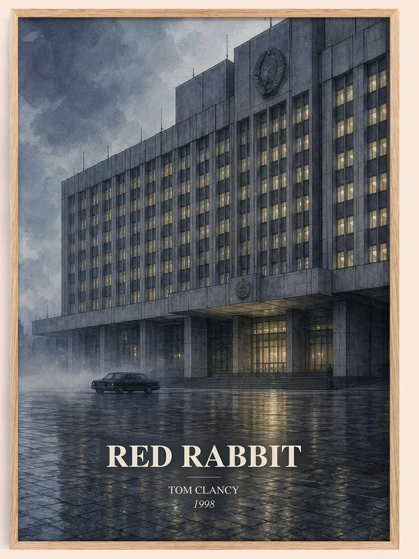 Red Rabbit watercolour book poster by Tom Clancy – framed literary art print