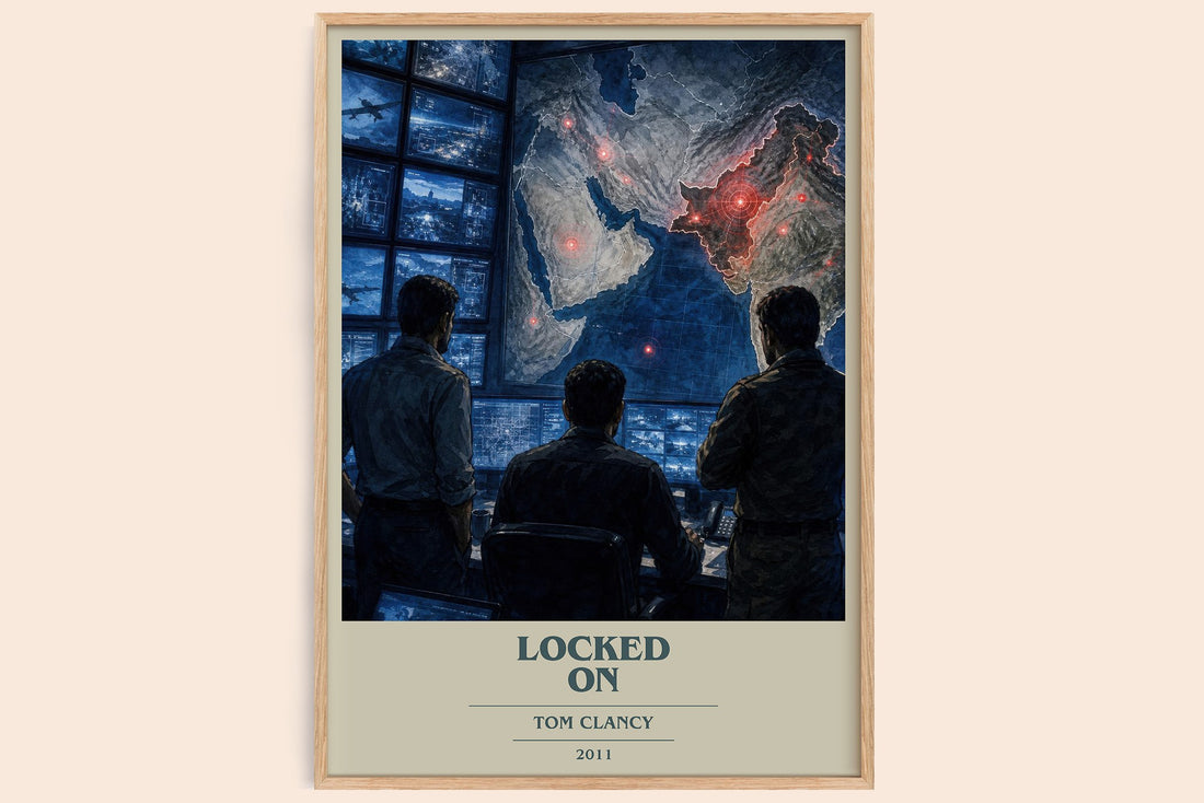Locked On book cover book poster by Tom Clancy – framed literary art print