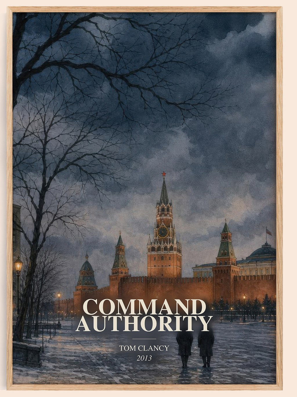 Command Authority watercolour book poster by Tom Clancy – framed literary art print