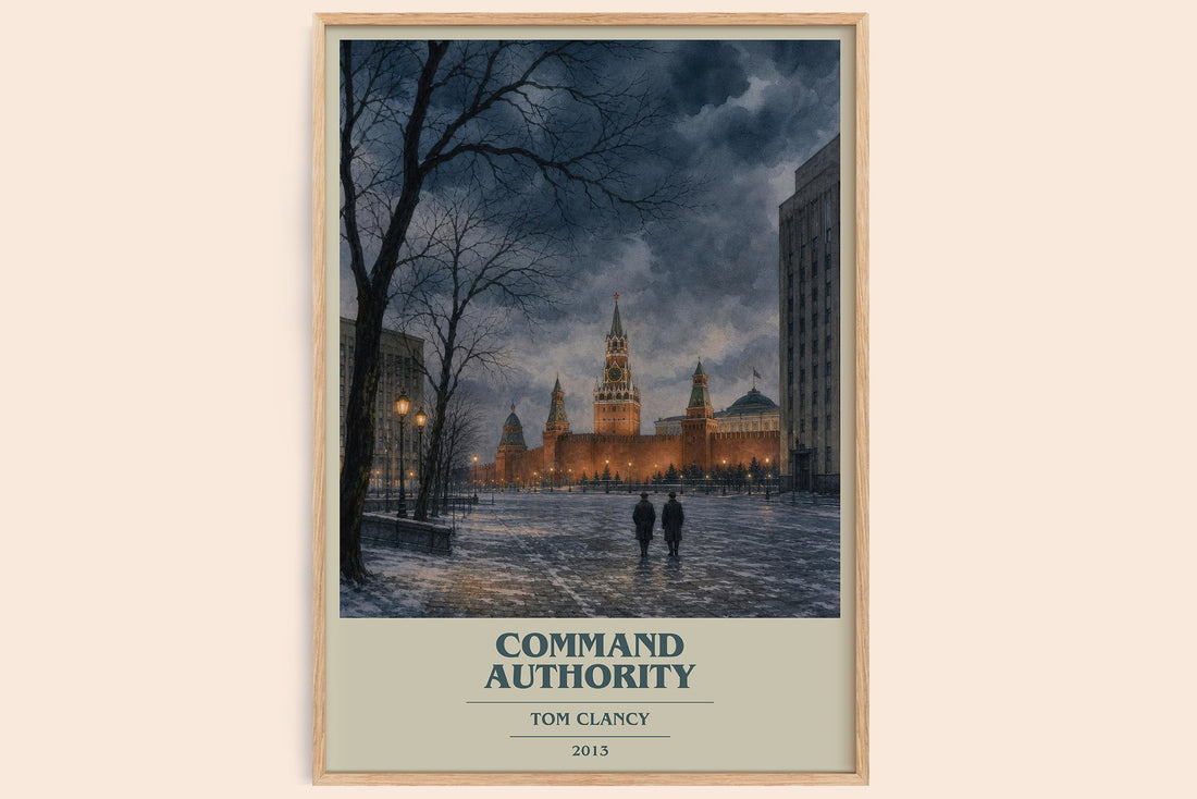 Command Authority book cover book poster by Tom Clancy – framed literary art print