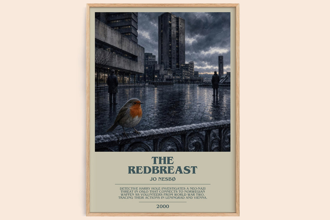 The Redbreast bookish book poster by Jo Nesbø – framed literary art print