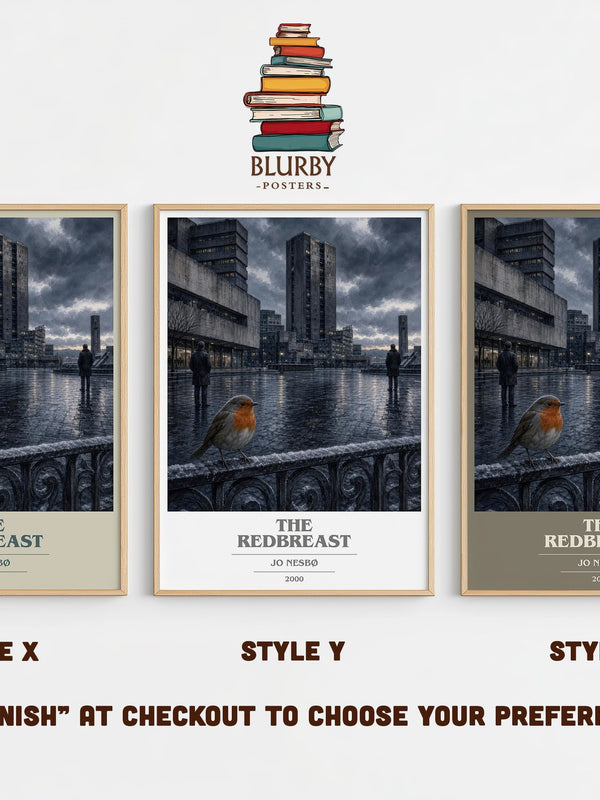 The Redbreast book cover print in frame leaning in hallway – crime wall art